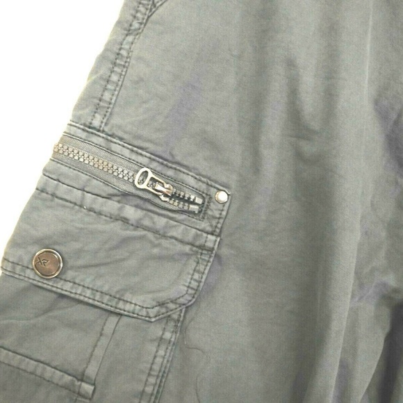 Men's Belted Cargo Pants w/Zipper Pockets Grey - Picture 5 of 7